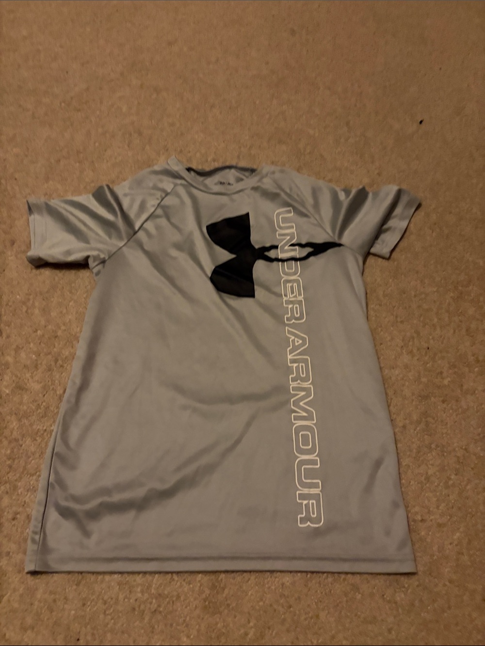 Under Armour Gray Performance Tee with Black Logo
